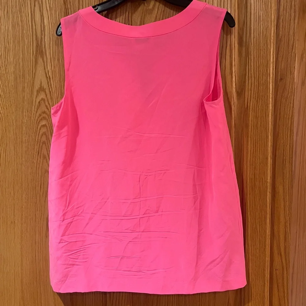 Kate Spade New York 'Addie' Sleeveless Pleated Silk Blouse‎ in Pink Size 4